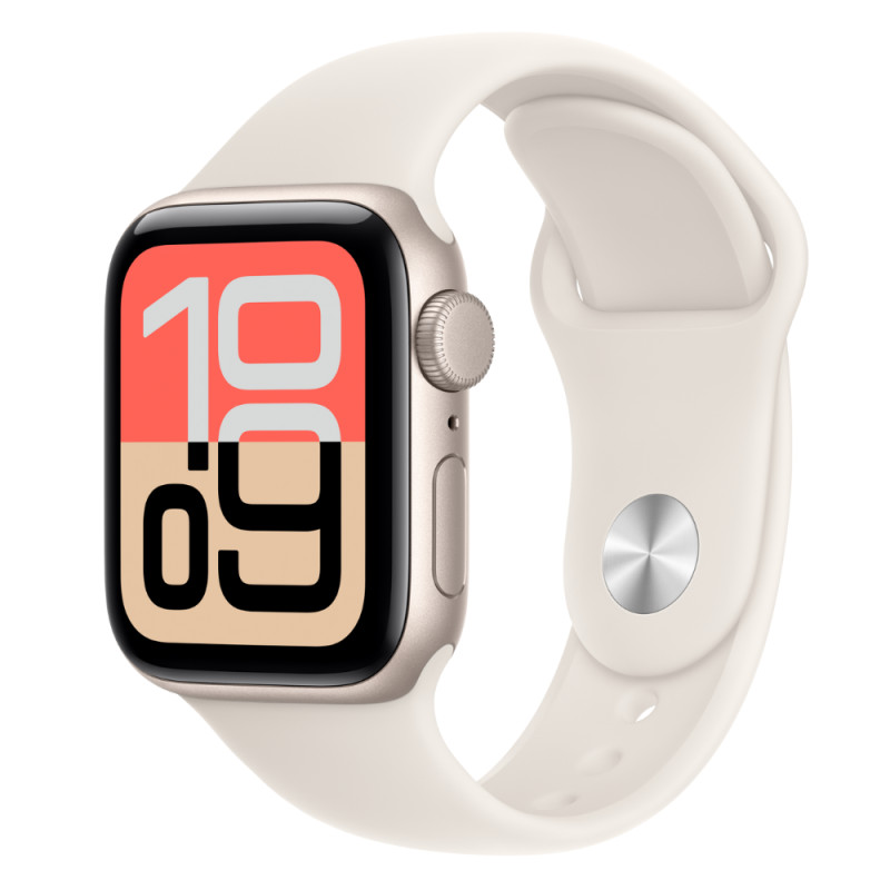 Apple Watch SE 3 GPS 44 mm – Aluminium Lumière stellaire – Bracelet Sport M/L